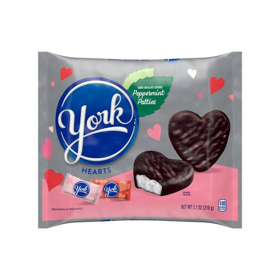 Order YORK Dark Chocolate Covered Peppermint Patties Hearts, Valentine's Day Candy, 7.7 oz, Bag food online from CVS store, VIENNA on bringmethat.com