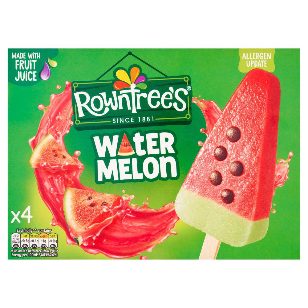 Rowntrees Watermelon Ice Lollies 4x73ml