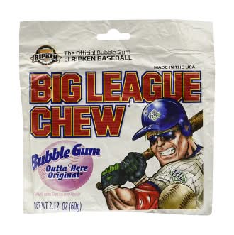 Big League Chew Bubble Gum 2.12 oz Bag