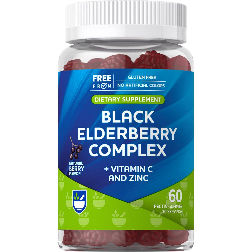 Rite Aid Pectin Based Elderberry Gummy, 60 Count