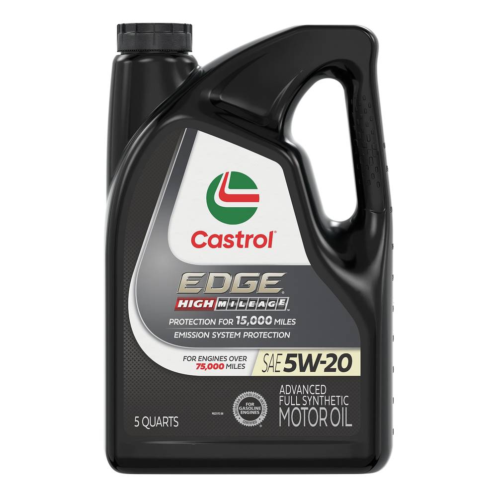 CASTROL EDGE High Mileage 5W-20 Advanced Full Synthetic Motor Oil, 5 Quarts | 15906D