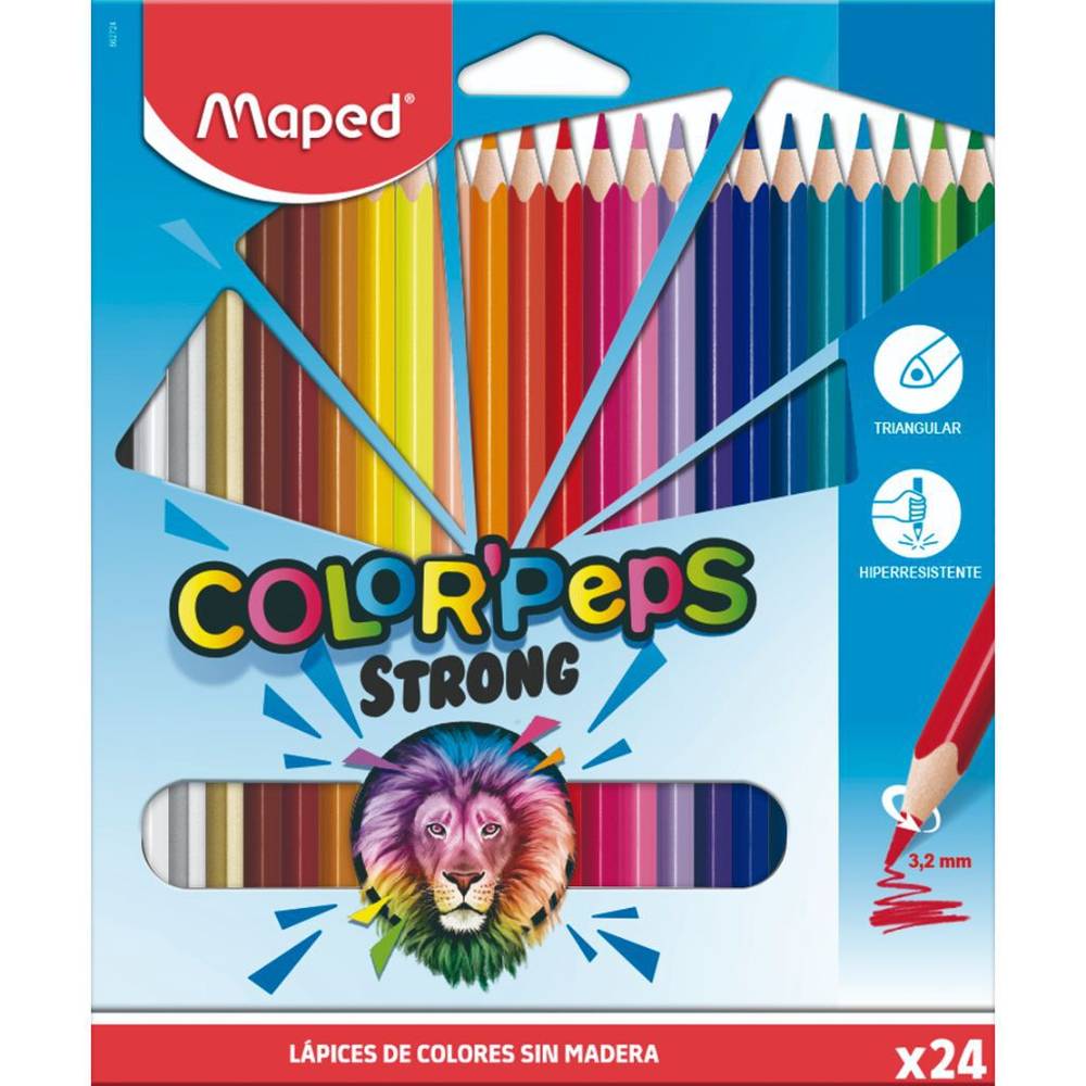 Maped color'peps strong lápices de colores (24 piezas)