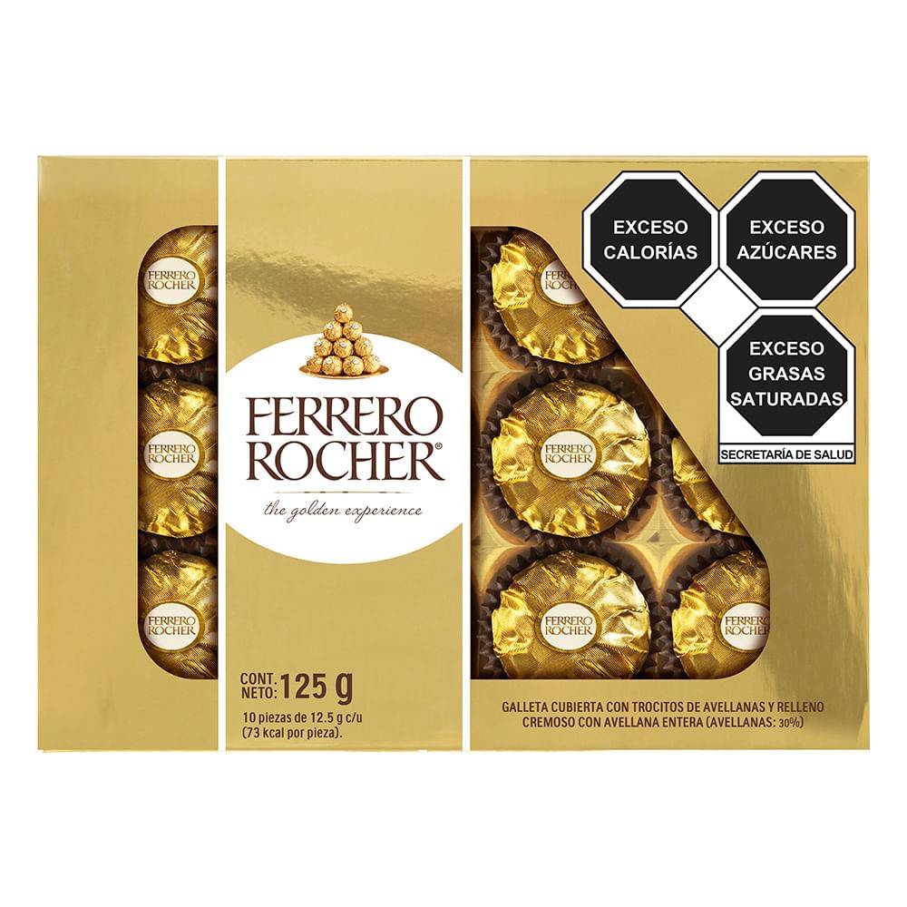 Ferrero Rocher · Chocolate con trozos de avellana (10 un)