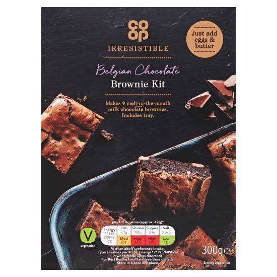 Co-Op Irresistible Belgian Chocolate Brownie Kit 300g