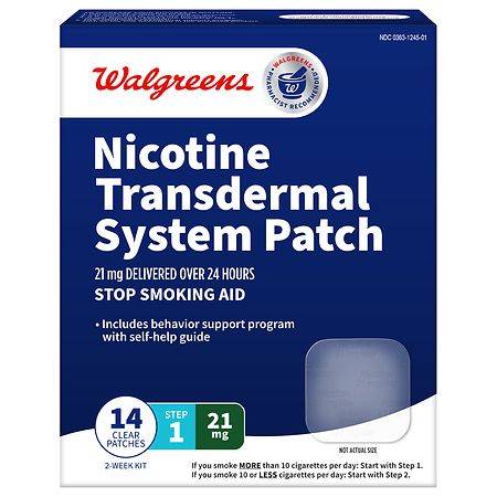 Walgreens Nicotine Transdermal System Patch Step 1 Nicotine Patches 21mg/day
