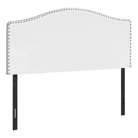 Monarch Specialties Bed, Headboard Only, Queen Size, Bedroom, Upholstered, Pu Leather Look, White, Transitional