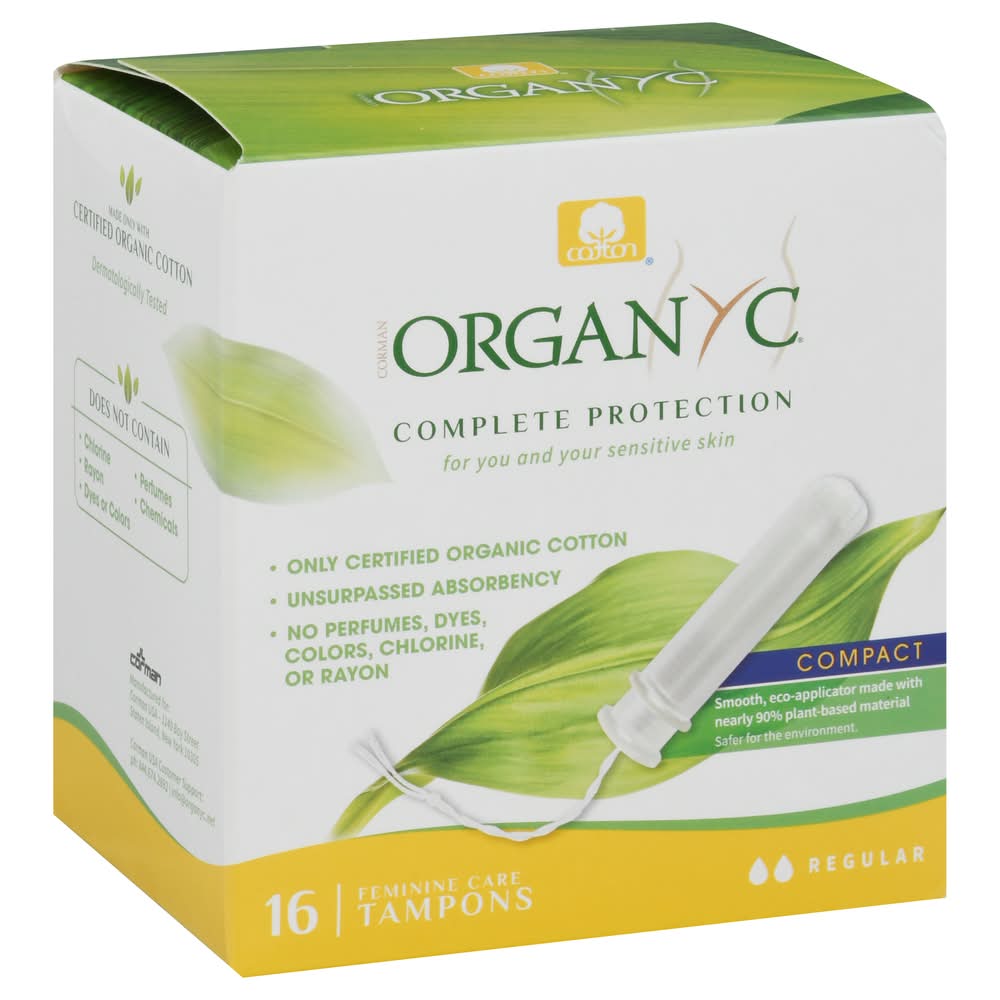 Organyc Regular Complete Protection Tampons (3.2 oz, 16 ct)