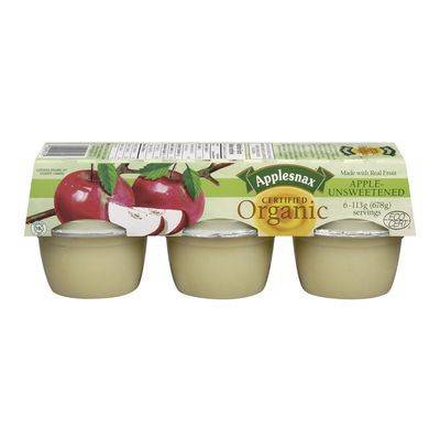Applesnax Organic Apple Sauce Without Added Sugar (678 g, 6 ct)