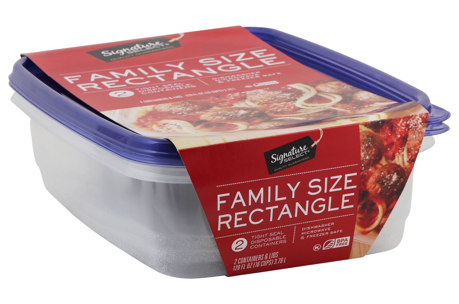 Signature Select Family Size Rectangle Containers & Lids