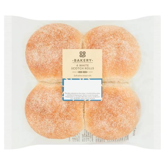 Co-op Bakery White Scotch Rolls (4 pack)