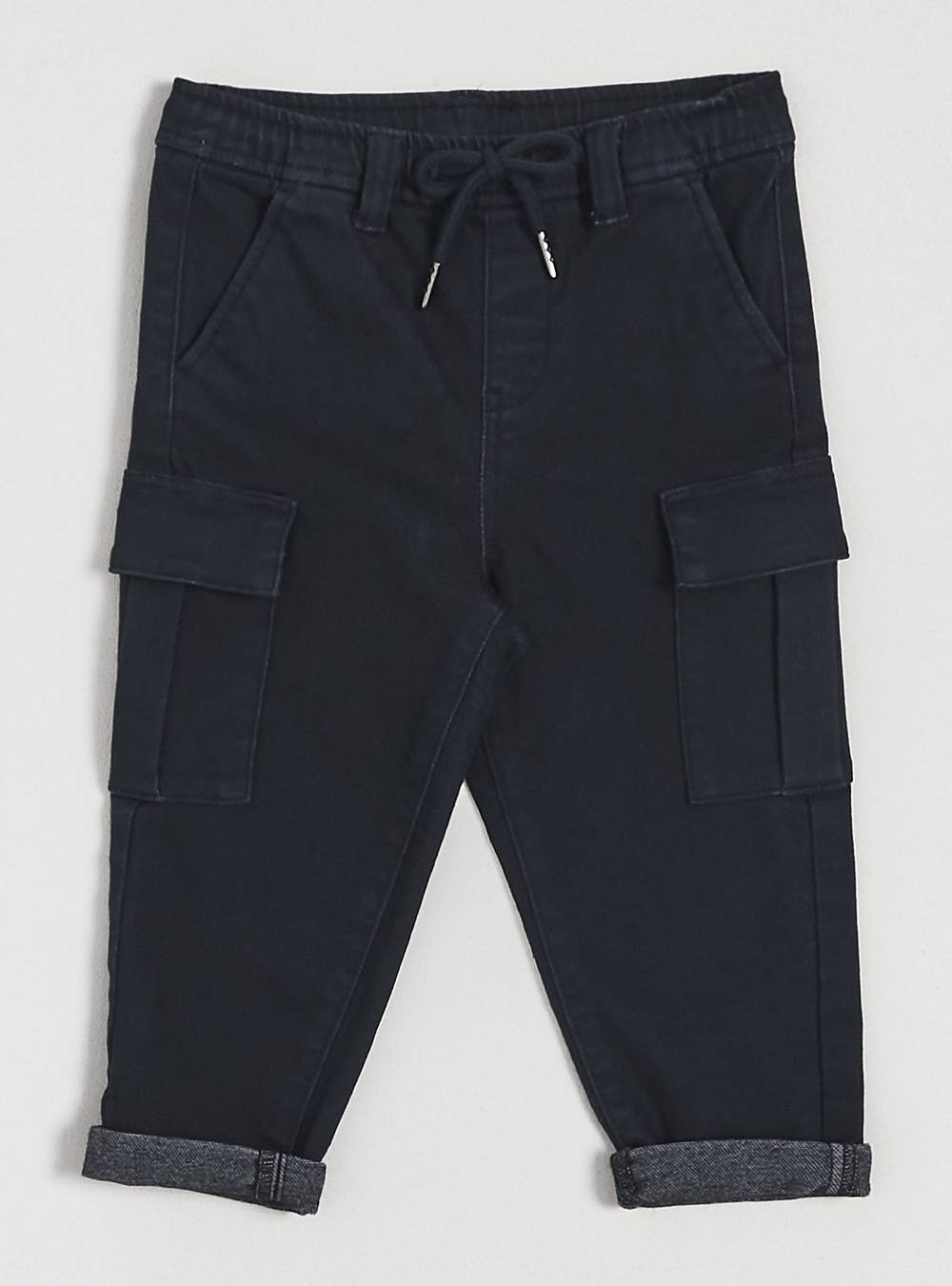 Tribu pantalón color confortable con bolsillos cargo ('t/2a/azul oscuro)