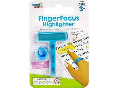 hand2mind FingerFocus Highlighters, Assorted Colors, 5/Set (91244)