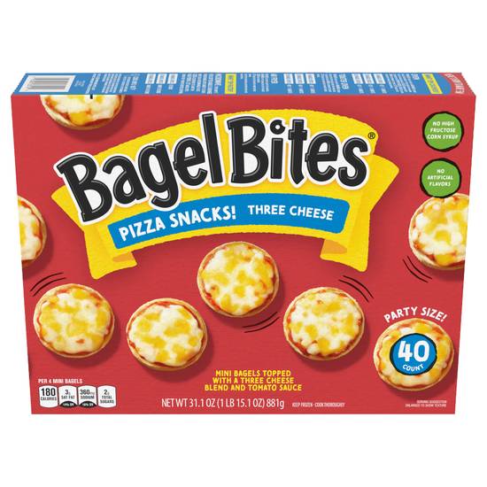 Bagel Bites Three Cheese Mini Pizza Bagel Frozen Snacks ( 40 ct)