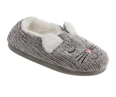 Women's L Gray Cat Slippers