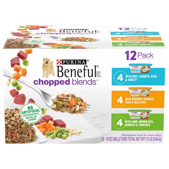 Beneful Purina Chopped Blends Adult Dog Food Variety pack (12 ct)
