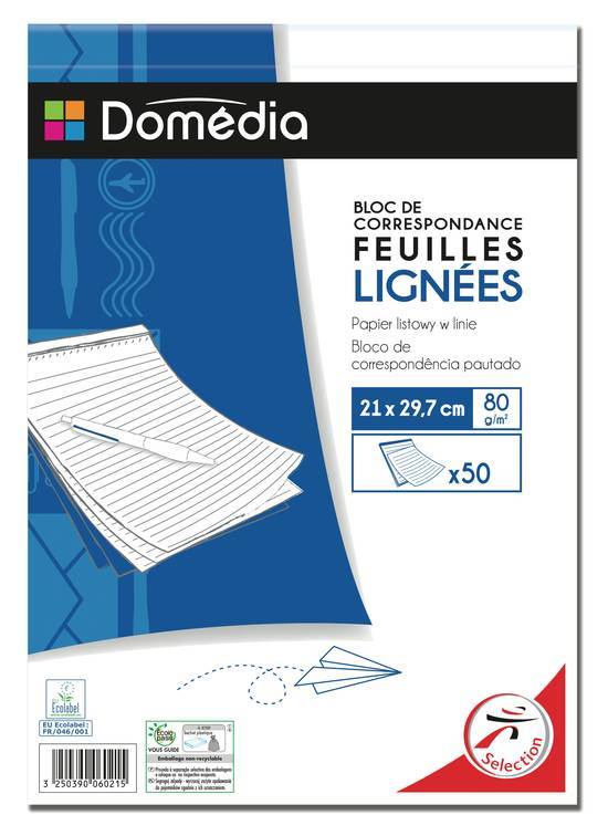 Bloc de correspondance domedia endosse a4 100p 80g l8t+p