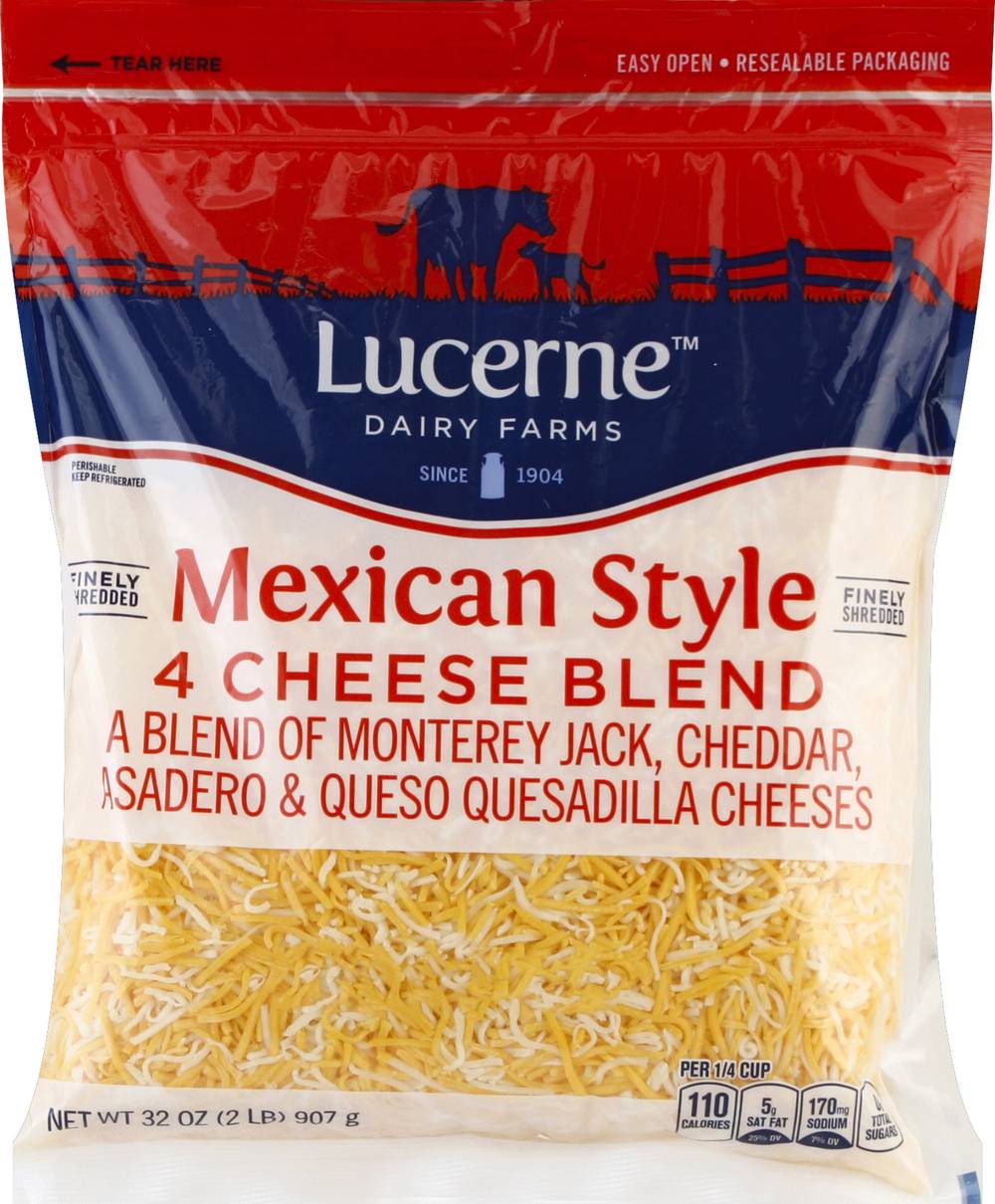 Lucerne Family Size Mexican Style Finely Shredded 4 Cheese Blend (2 lbs)