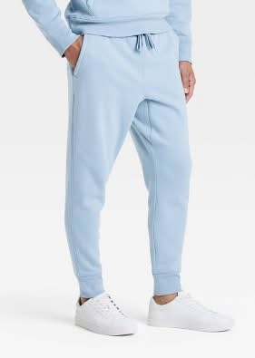 All In Motion Cotton Fleece Jogger Pants, Men, XL, Light Blue