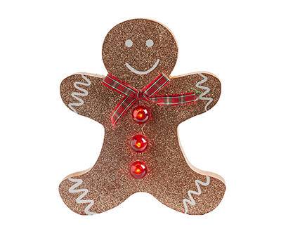 Glitter Gingerbread Man LED Tabletop Decor