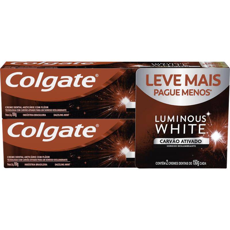 Creme dental anticárie com flúor luminous white (2 un, 150 g)