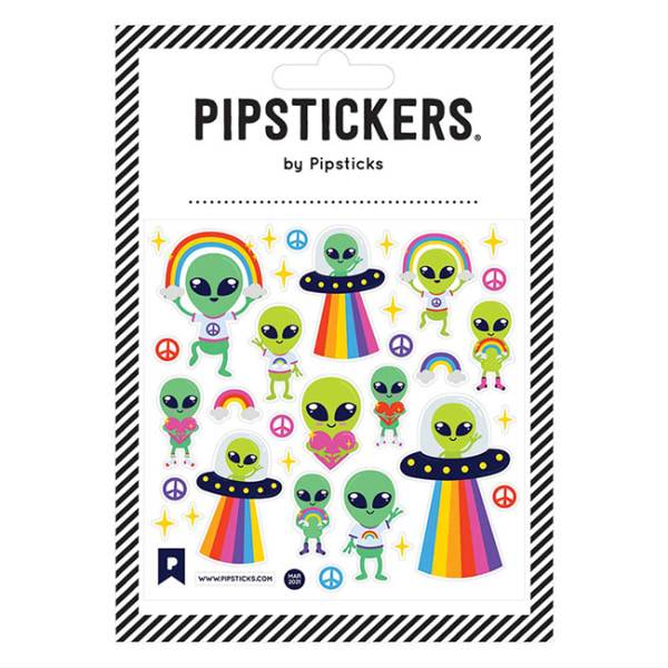 Pipsticks Decorative Stickers, 4" x 4", Little Green Men