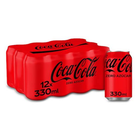 Refresco de cola zero Coca-Cola lata 12 x 33 cl