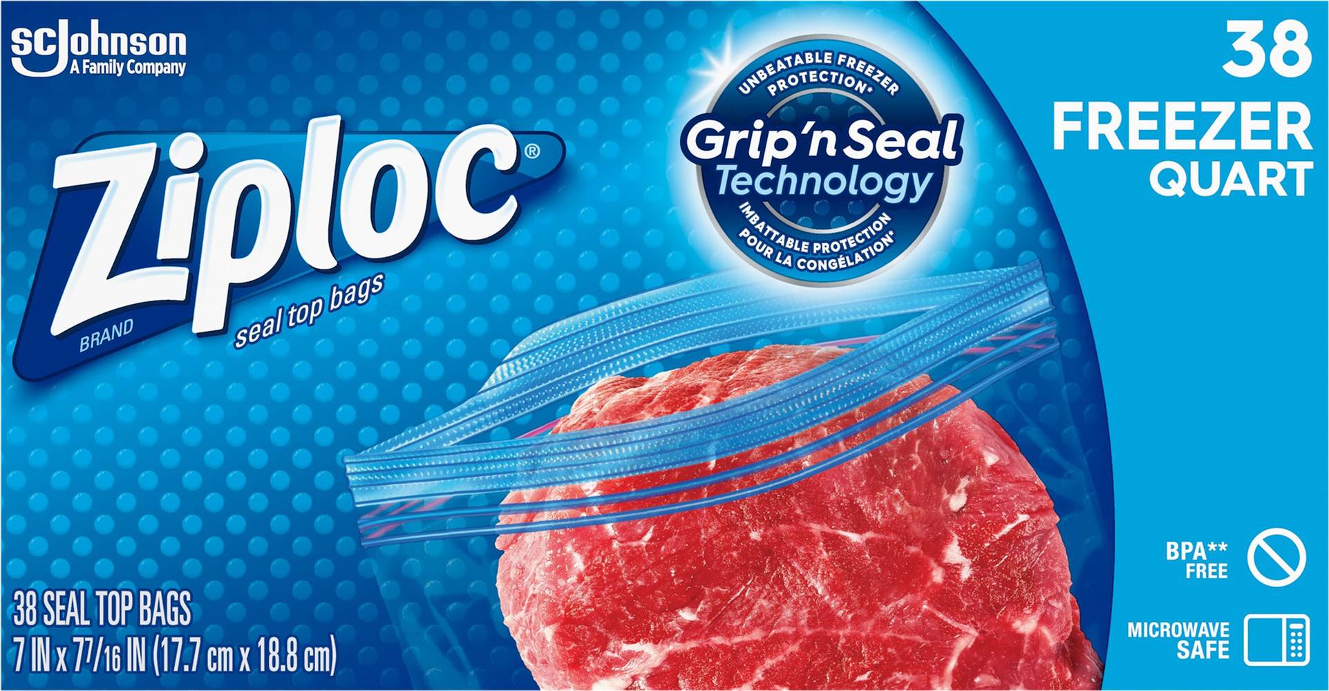 Ziploc Freezer Seal Top Bags (38 ct)