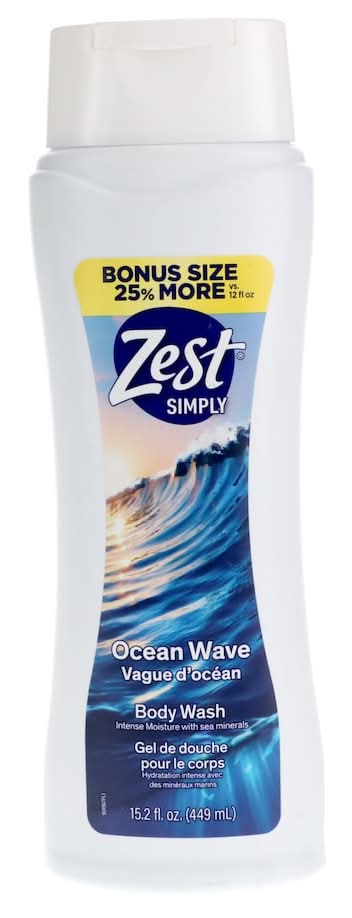 Zest Simply Body Wash, Ocean Wave (15.2 fl oz)
