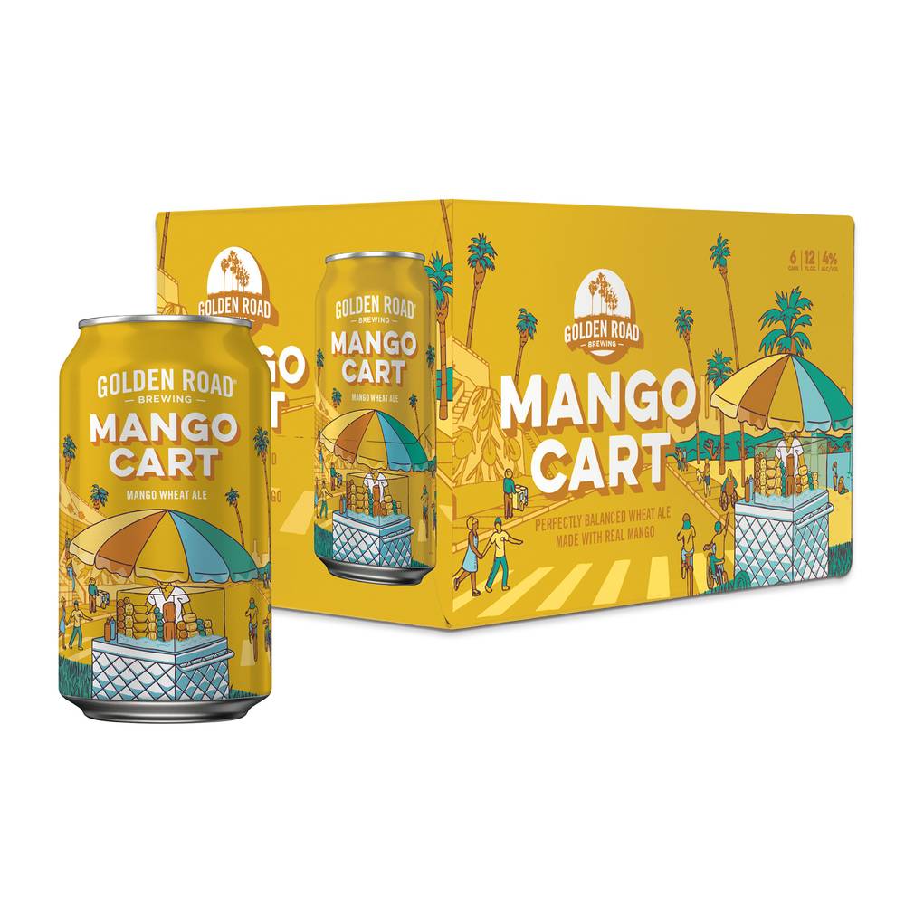 Golden Road Brewing Wheat Ale Beer, Mango Cart (6 x 12 fl oz)