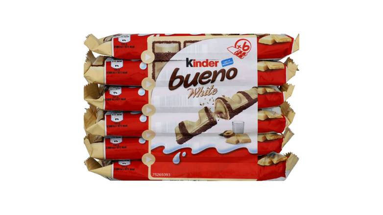 Kinder Kinder Bueno White Le pack de 6x2 barres, 234g