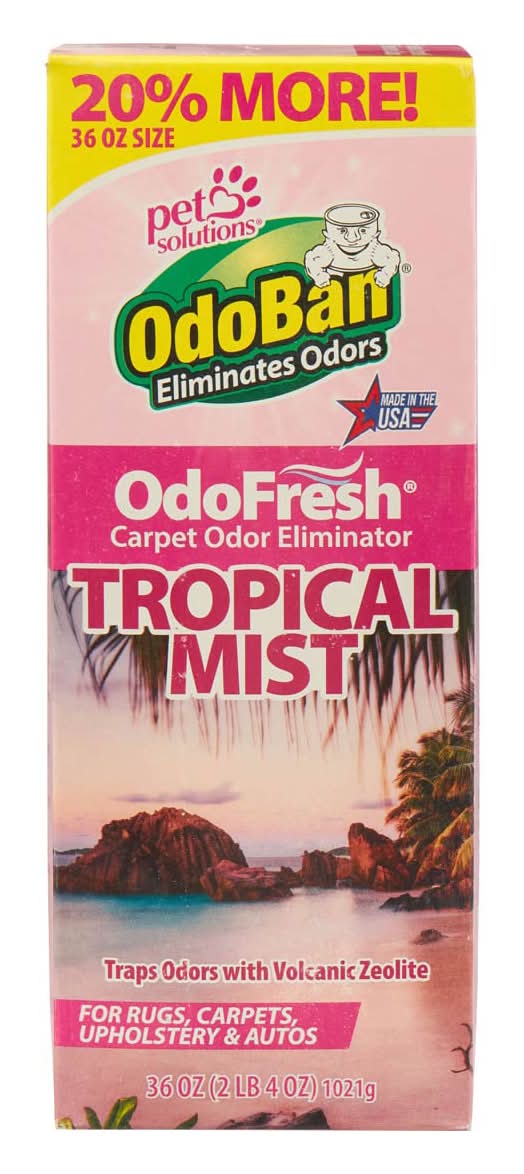 OdoBan Odo Fresh Carpet Odor Eliminator Powder, Tropical Mist (36 oz)