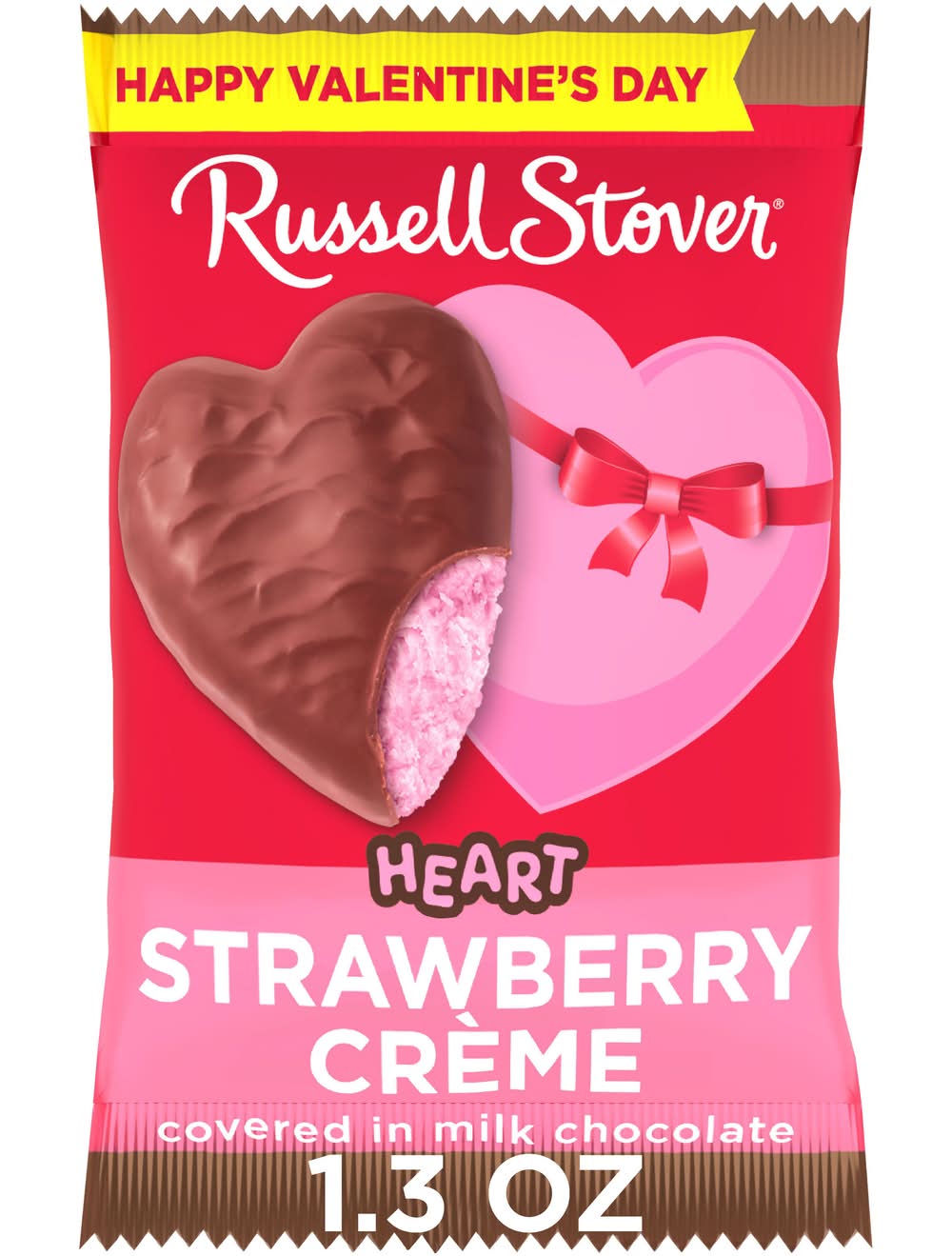 Russell Stover Heart Strawberry Creme Milk Chocolate, Strawberry (1.3 oz)