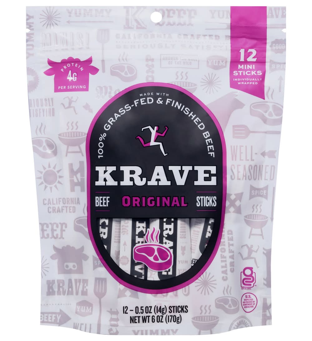 Krave Zero Sugar Sonoma Original Beef (6 oz, 12 ct)