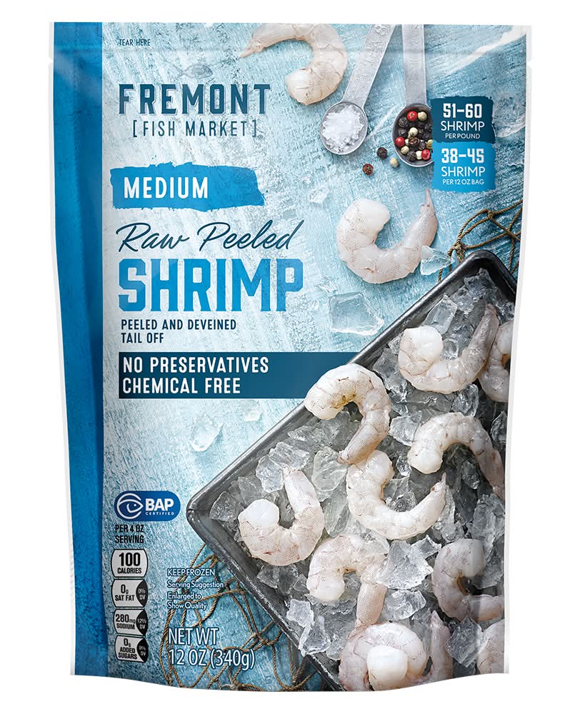 Fremont Fish Market Raw Peeled & Deveined Shrimp, M (12 oz)