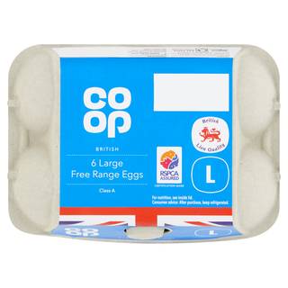 Co-op British 6 Large Free Range Eggs (Co-op Member Price £1.75 *T&Cs apply)