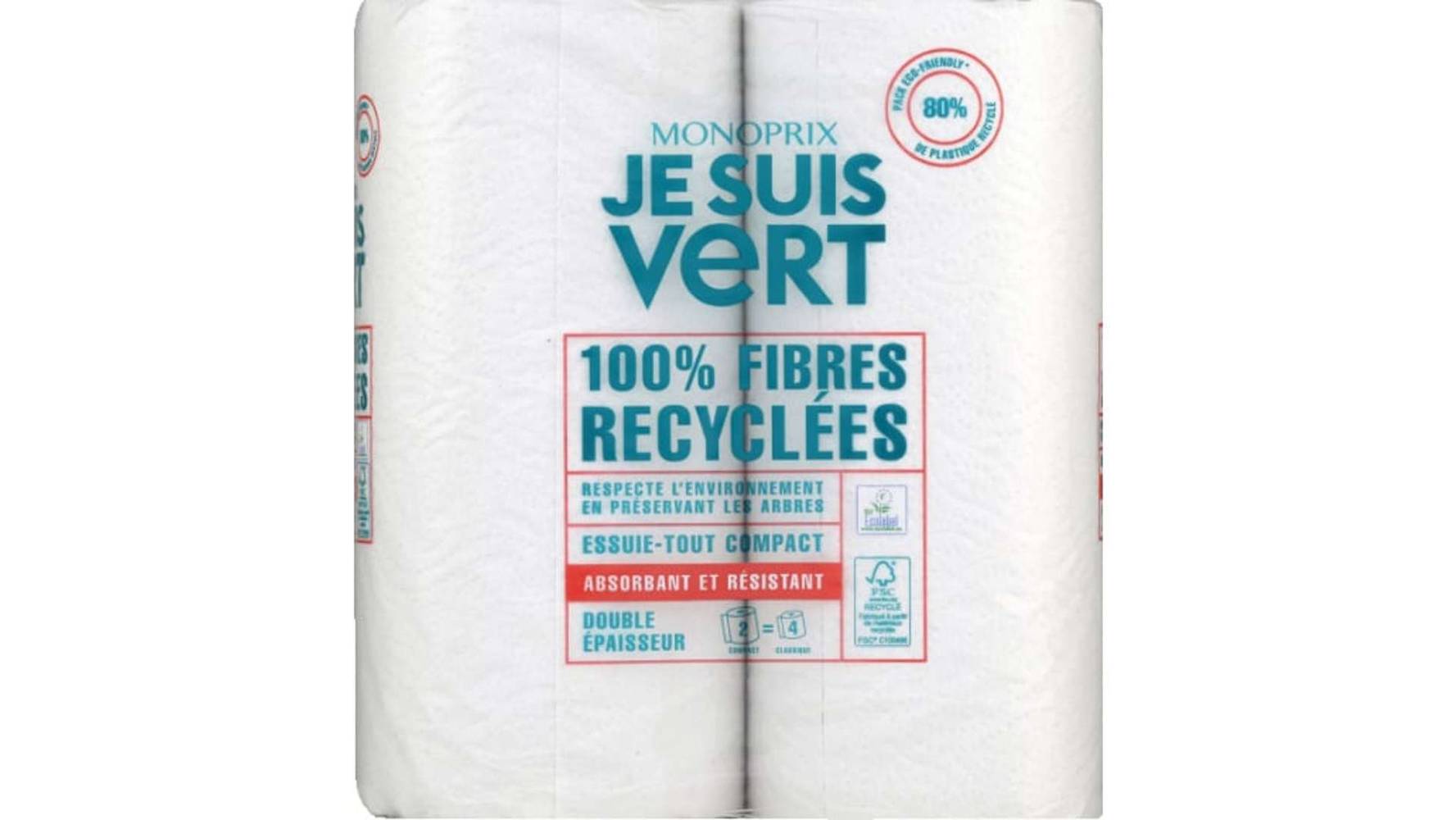 Monoprix - Je suis vert essuie tout absorbant et résistant double épaisseur (2)