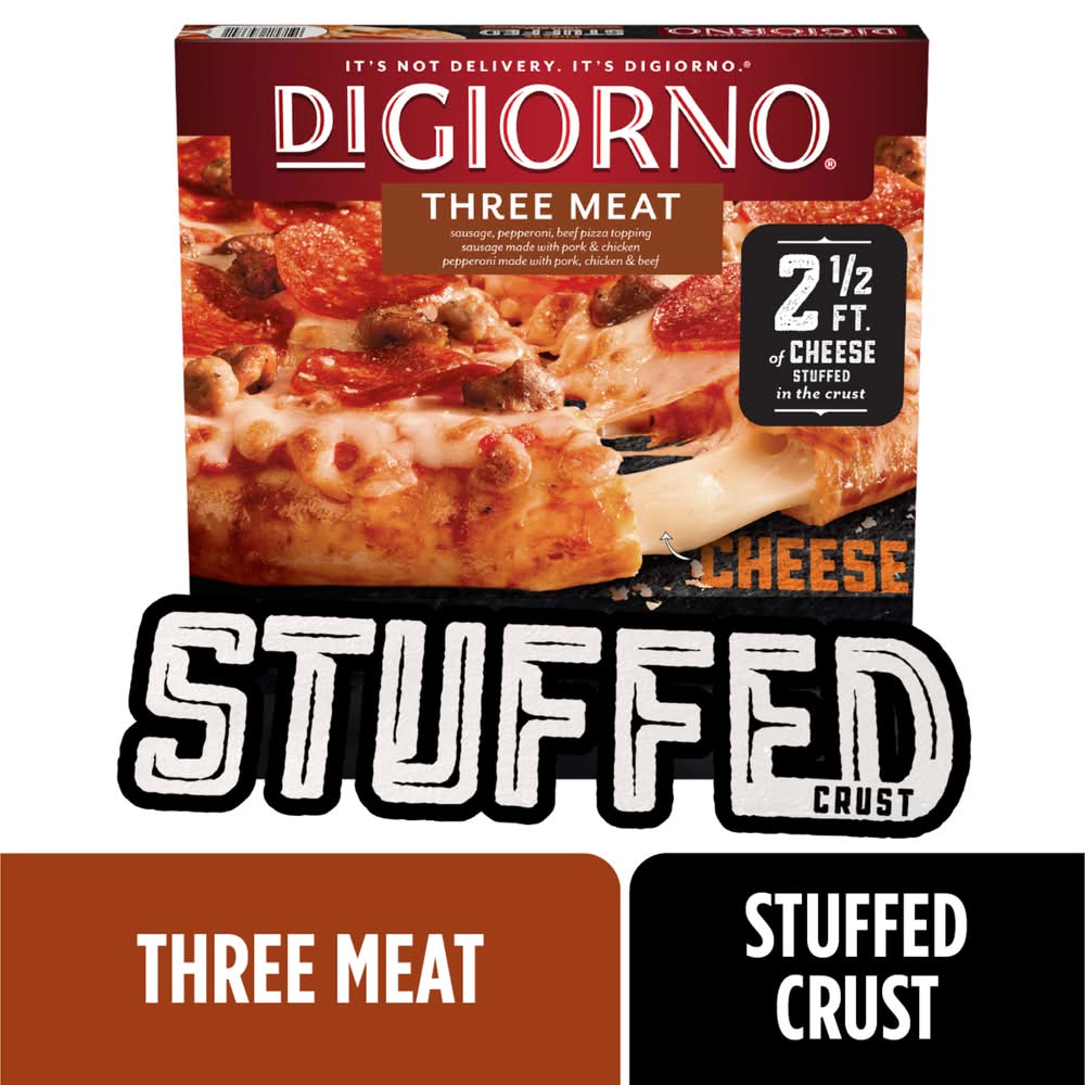 DiGiorno Cheese Stuffed Crust Three Meat Pizza, Three Meat (24.5 oz)