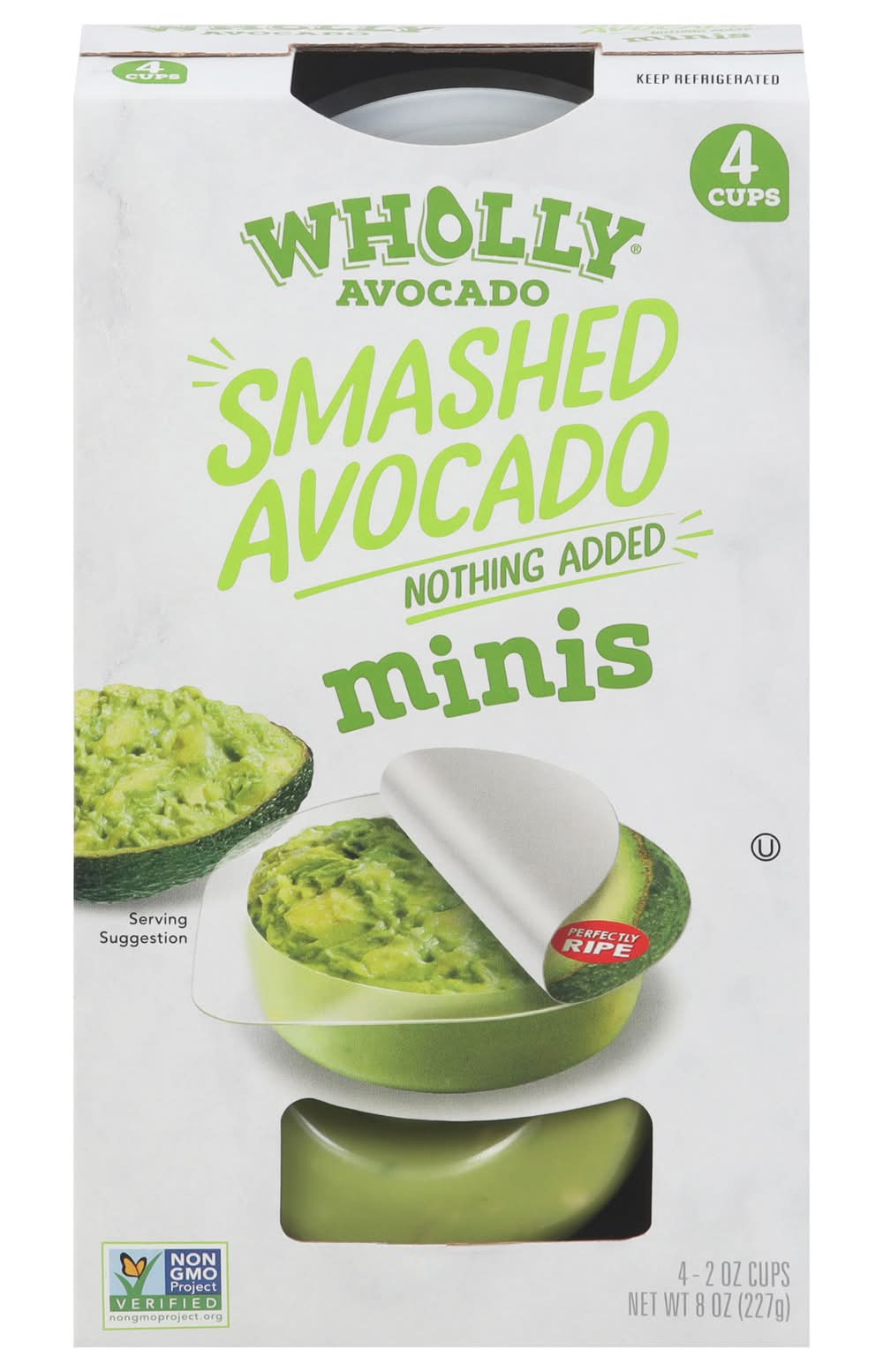 Wholly Guacamole Smashed Avocado Nothing Added Minis Guacamole (4 x 2 oz)