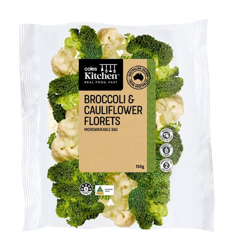 Coles Kitchen Broccoli & Cauliflower Florets 150g