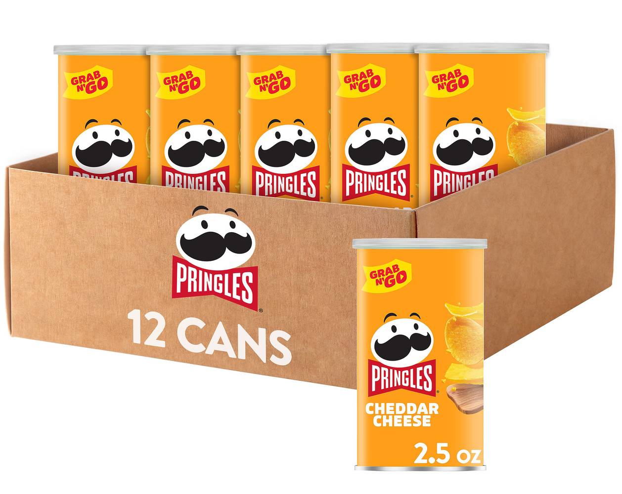 Pringles Potato Crisps Chips, Cheddar Cheese (2.5 oz, 12 ct)