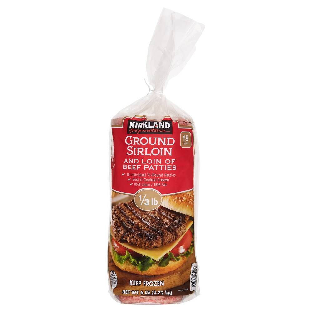 Kirkland Signature Ground Sirloin Beef Patties (18 ct)