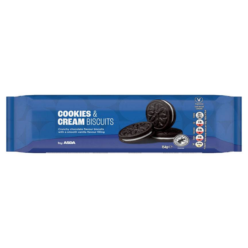 Asda Cookies & Cream Biscuits 154g