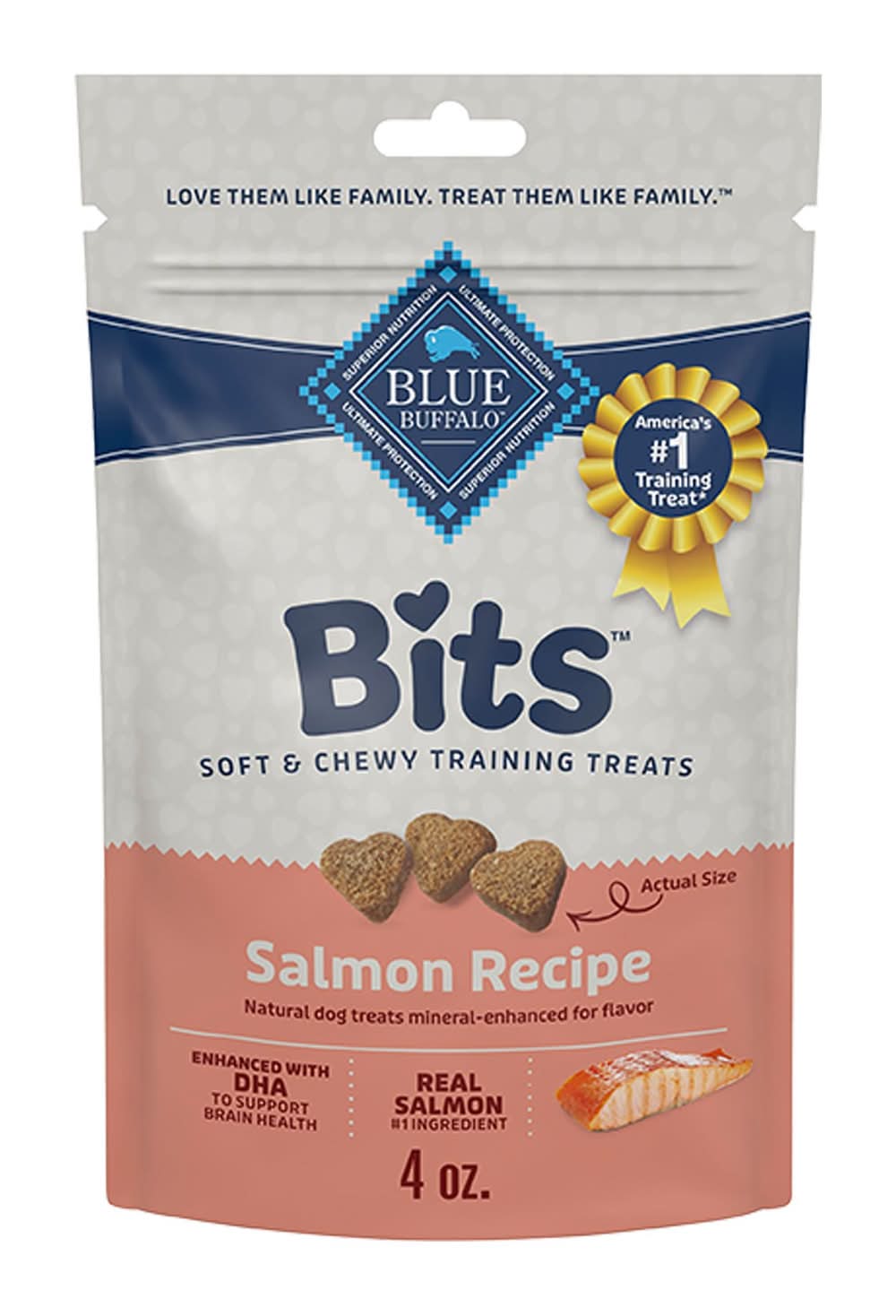 Blue Buffalo® Bits Soft & Chewy Puppy Training Treats - Salmon, 4 oz (Flavor: Salmon & Potato, Size: 4 Oz)
