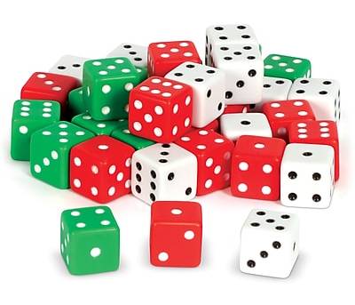 Learning Resources Dot Dice Set Manipulative, Assorted Colors, Set of 36 (LER2229)