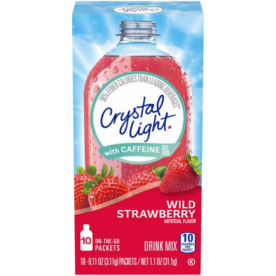 Order Crystal Light Wild Strawberry Artificially Flavored Powdered Drink Mix with Caffeine (10 ct) food online from Rite Aid store, Shawnee on bringmethat.com