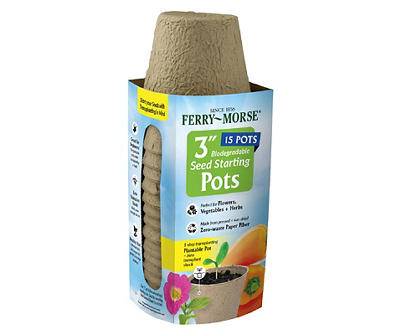 3" Biodegradable Seed Starting Pots, 15-Pack