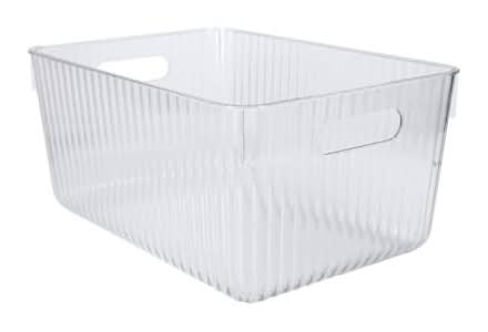 Ribbed Storage Bin Clear
