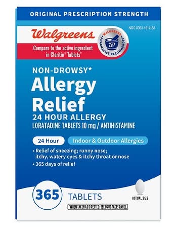 Walgreens Non-Drowsey 24 Hour Allergy Relief Antihistamine Tablets (365 ct)