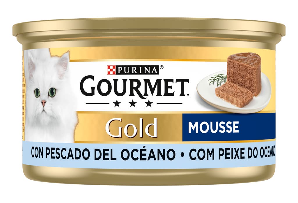 Purina Gourmet - Comida húmida para gato mousse com peixe do oceano, embalagem de 90g