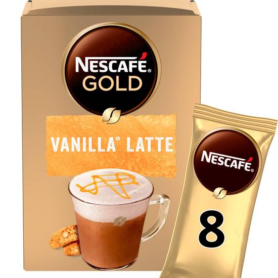 Nescafe Gold Vanilla Latte Instant Coffee Sachets x8